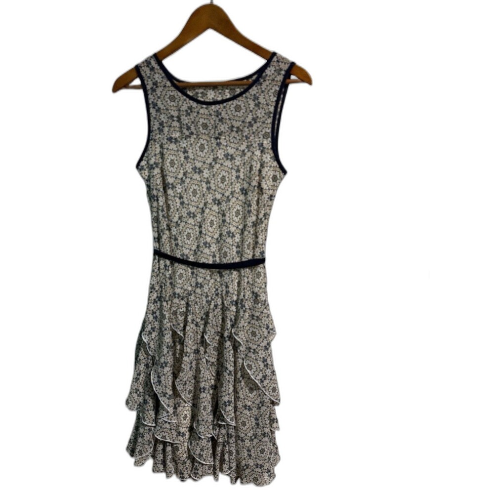 Robbie Bee Dress Women’s Size 4 Sleeveless Ruffled Knee Length Y2K